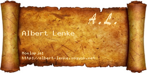 Albert Lenke névjegykártya